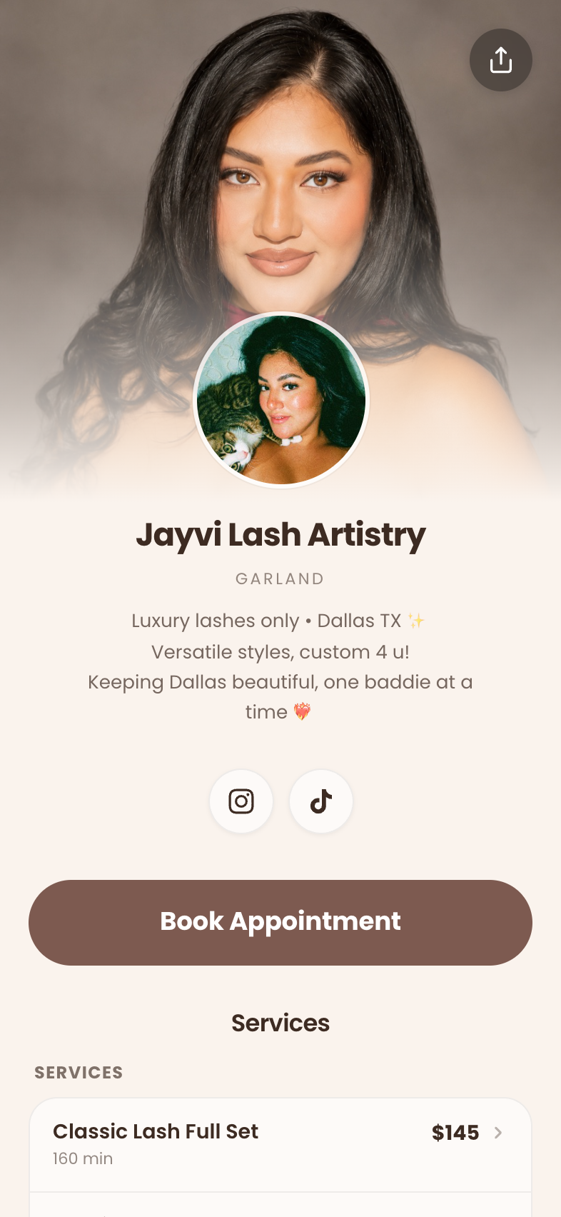 jla, a real Besmi booking page