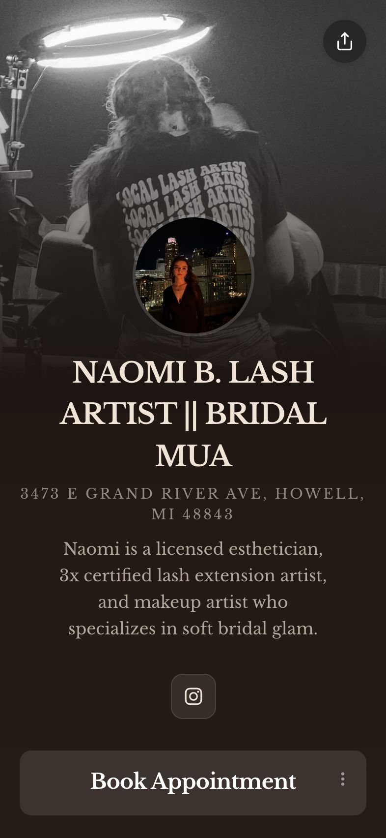 naomib — a real Besmi booking page