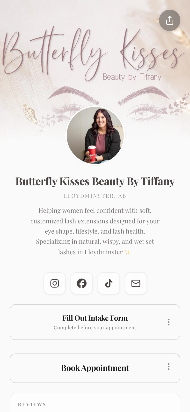 tiffanyeileenbeauty — a real Besmi booking page